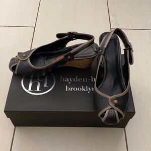 Hayden-Harnett slingback cork wedges